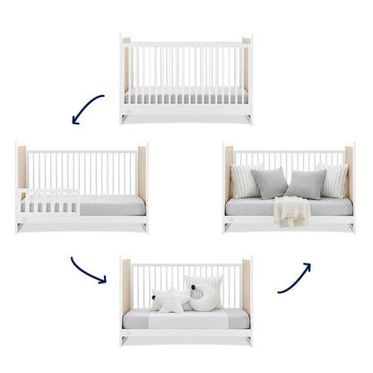 Delta Children Babygap Liam 4-In-1 Convertible Crib - Greenguard Gold Certified, Bianca White/Natural