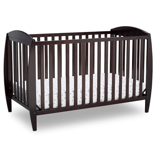 Delta Children Taylor 4-In-1 Convertible Baby Crib, Easy to Assemble, Sustainable New Zealand Wood, JPMA Certified, Dark Chocolate