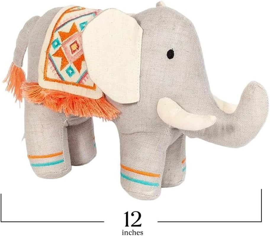 Mon Ami Plush Indian Stuffed Elephant – 11”, Draped with an Ornate Tribal Blanket, Plush Toy for Nursery/Home Décor, Fun Stuffed Toy for Boys & Girls