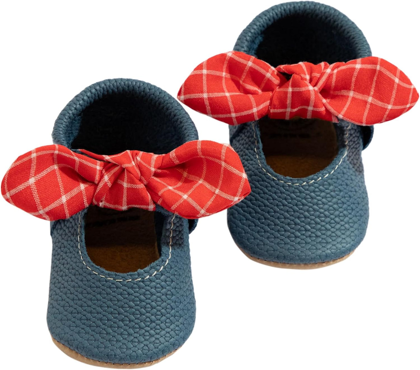 Freshly Picked Knotted Bow Baby Girl Shoes Soft Sole or Hard Sole, Premium Leather Baby Shoes Handmade in Utah, Infant to Toddler Sizes