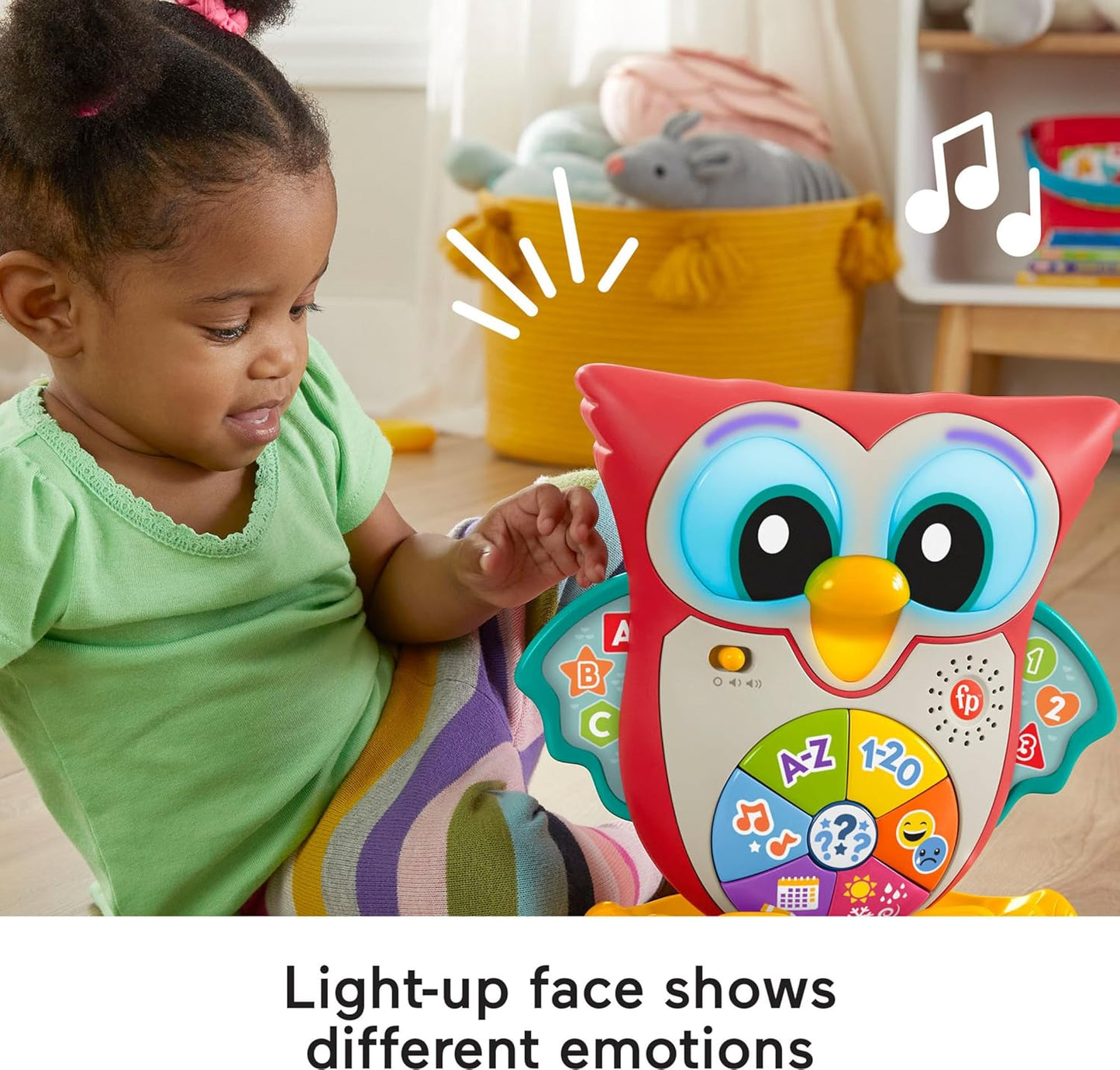 Fisher-Price Toddler Learning Toy Linkimals Light-Up & Learn Owl for Ages 18+ Months, Compatible Only with Linkimals Items