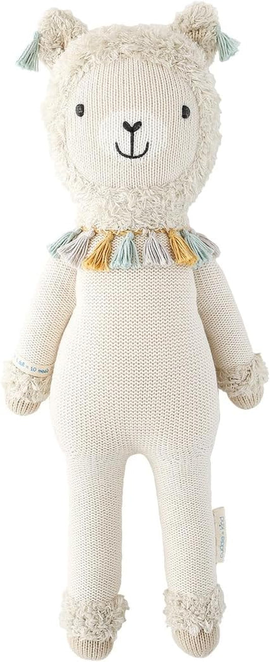 Cuddle + Kind Lucas the Llama Little 13" Hand-Knit Doll – 1 Doll = 10 Meals, Fair Trade, Heirloom Quality, Handcrafted in Peru, 100% Cotton Yarn