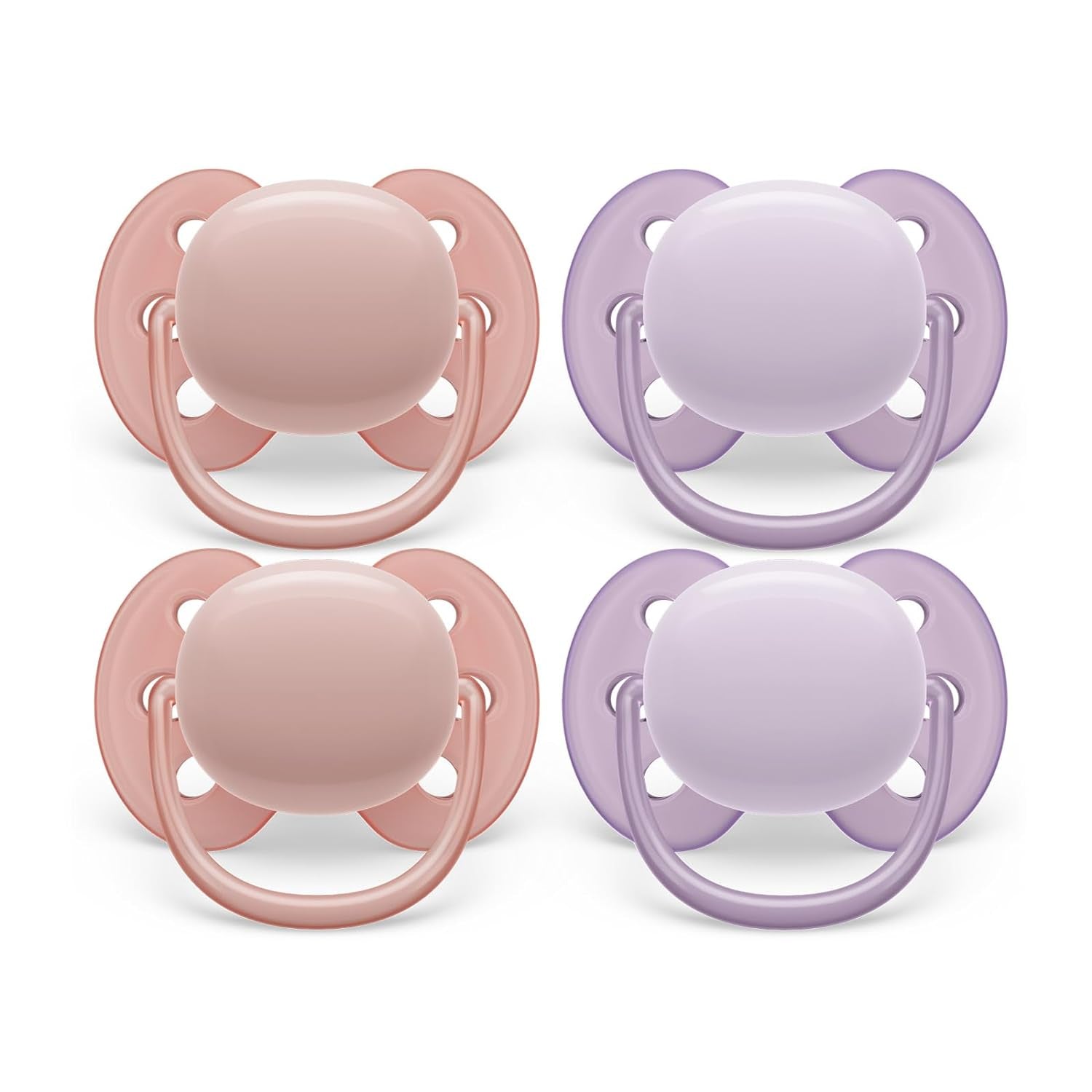 Philips Avent Ultra Soft Pacifier - 4 X Soft and Flexible Baby Pacifiers for Babies Aged 0-6 Months, BPA Free with Sterilizer Carry Case, SCF091/23