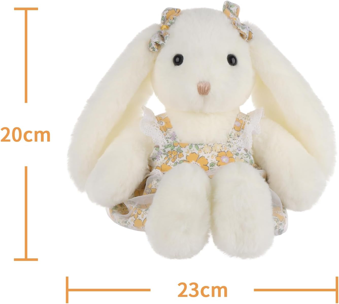 Apricot Lamb Spring Bunny Plush Stuffed Animals for Kids, Soft Cute Rabbit Plush Toys for Baby Girl and Boy, Fluffy Spring Bunny White 7.1 Inches