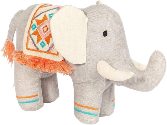 Mon Ami Plush Indian Stuffed Elephant – 11”, Draped with an Ornate Tribal Blanket, Plush Toy for Nursery/Home Décor, Fun Stuffed Toy for Boys & Girls