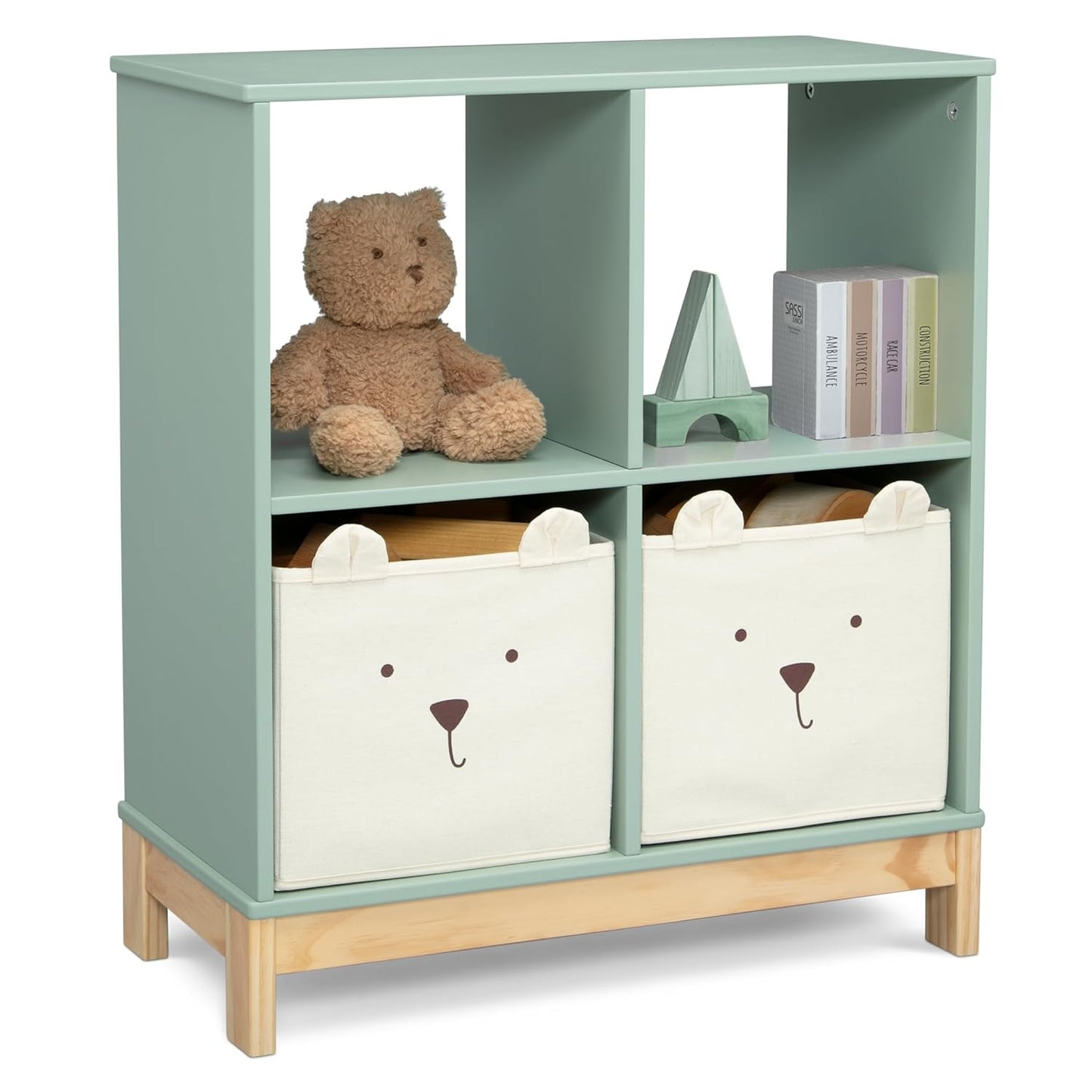 Babygap by Delta Children Brannan Bear Bookcase with Bins, Sage Green