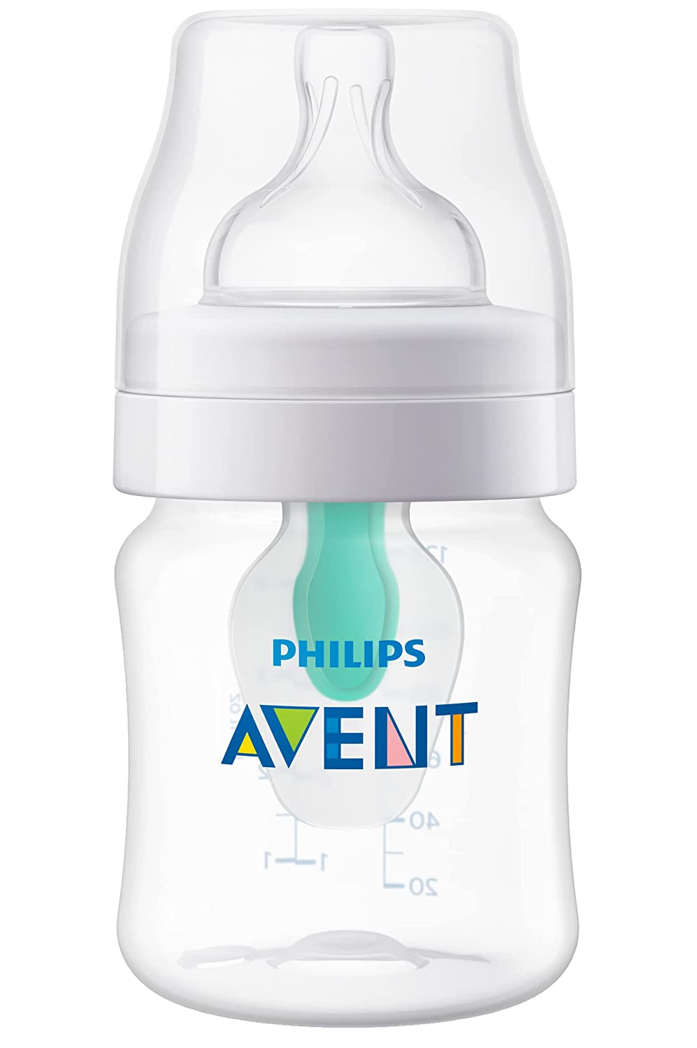 Philips Avent Anti-Colic Baby Bottle with Airfree Vent, 9Oz, 4Pk, Clear, SCY703/04