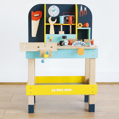 Le Toy Van - Wooden Toy Work Bench Set | Large Educational Construction Set for Role Play | Pretend Play Wooden Tools - Suitable for 3 Year Olds+