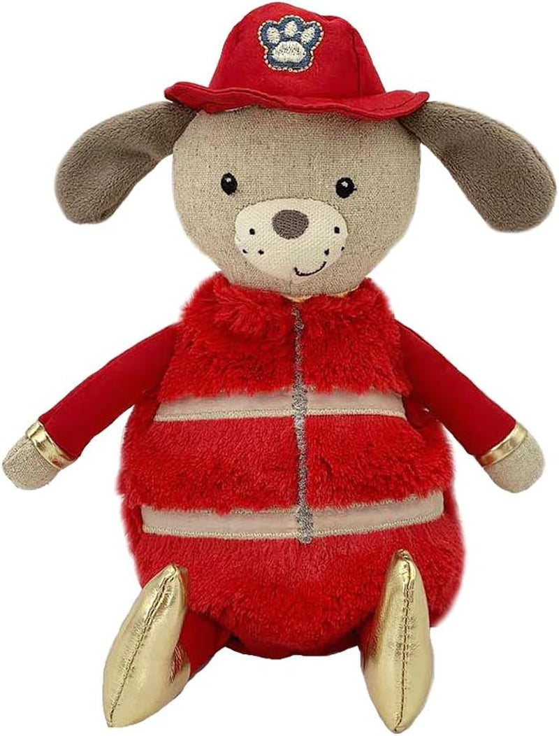 Mon Ami Microwavable Fletcher the Fire Dog Cuddle Bud, Plush Toy, Kids Gift, Red, 11 In