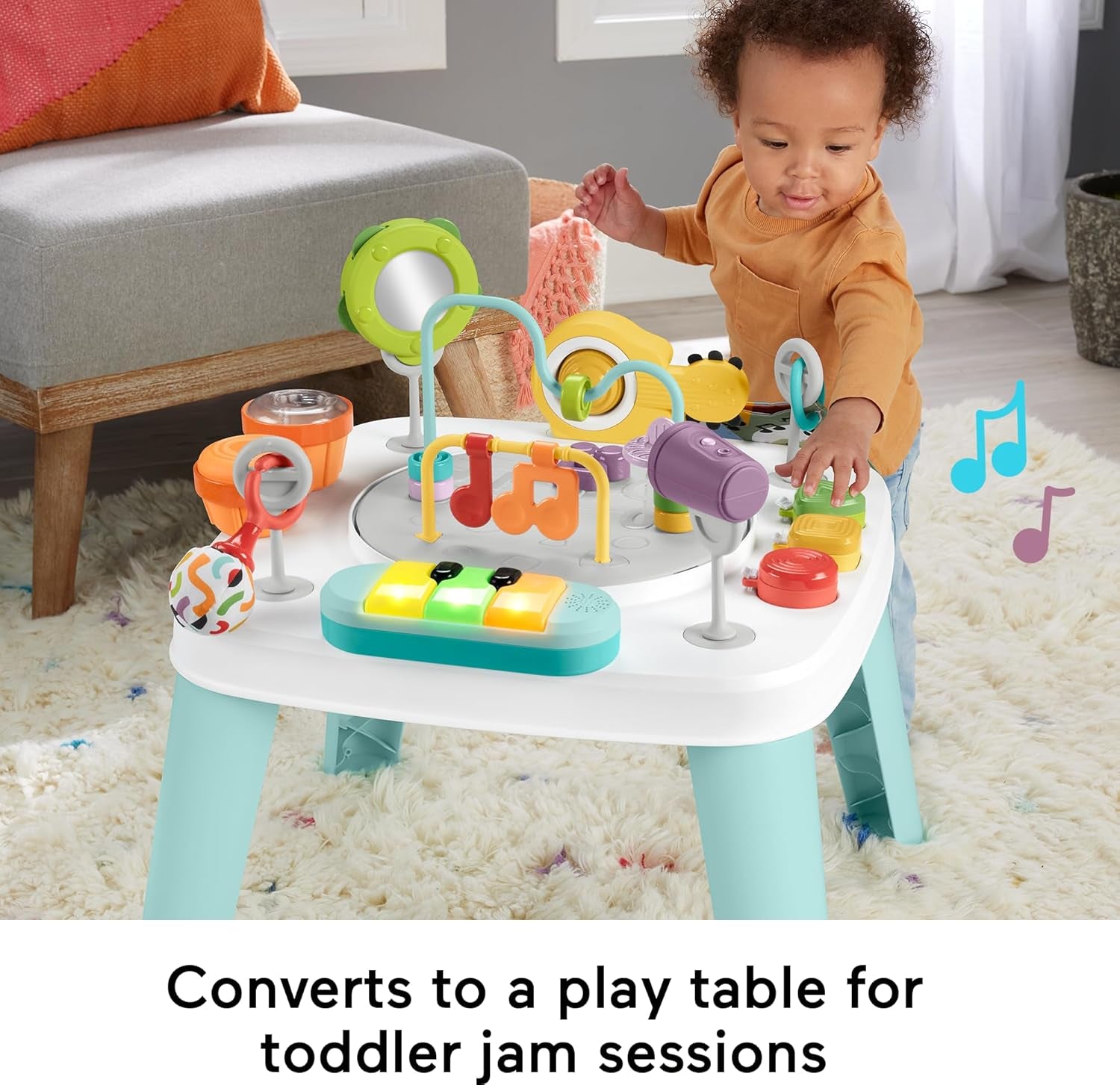 ​Fisher-Price Baby to Toddler Toy 3-In-1 Hit Wonder Activity Center & Play Table with Music Lights & Developmental Activities