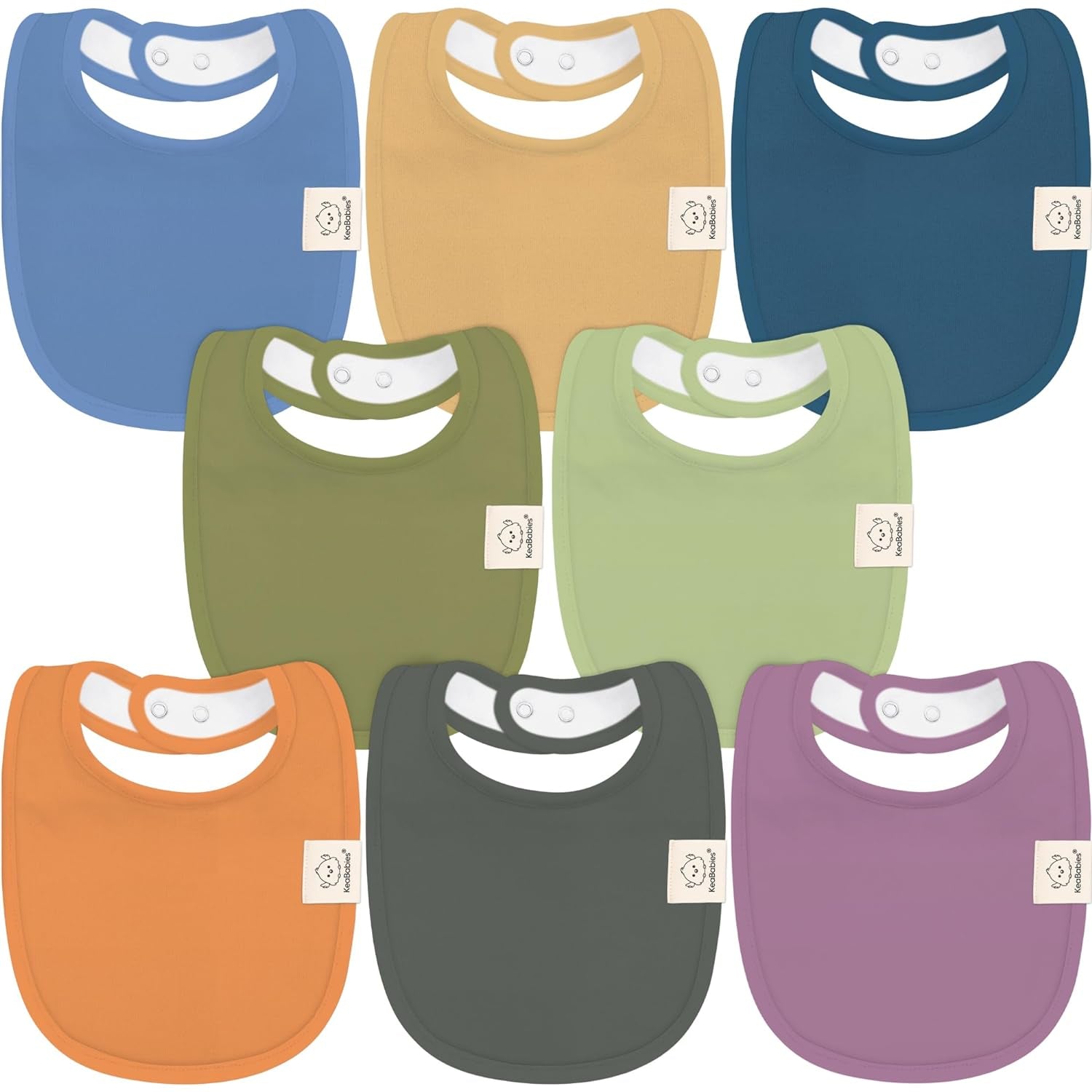 8-Pack Organic Baby Bibs for Boys, Girls - Soft Cotton Drooling and Teething Baby Bibs, Baby Girl Bibs, Baby Boy Bibs, Baby Drool Bibs for Baby Girl, Boy, Newborn Infant Bibs (Grayscale)