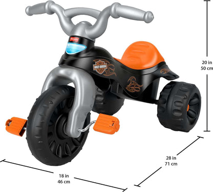 Fisher-Price Harley-Davidson Toddler Tricycle Tough Trike Toy Bike with Handlebar Grips & Storage for Preschool Kids Ages 2+ Years​ (Amazon Exclusive)