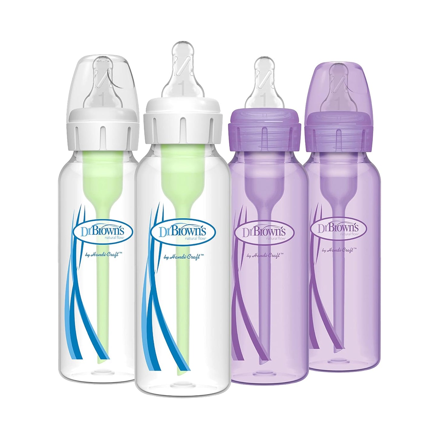 Dr. Brown'S Natural Flow Anti-Colic Options+Narrow 8Oz/250Ml Baby Bottle + Lovey Gift Set with Level 1 Slow Flow Nipples, Pink