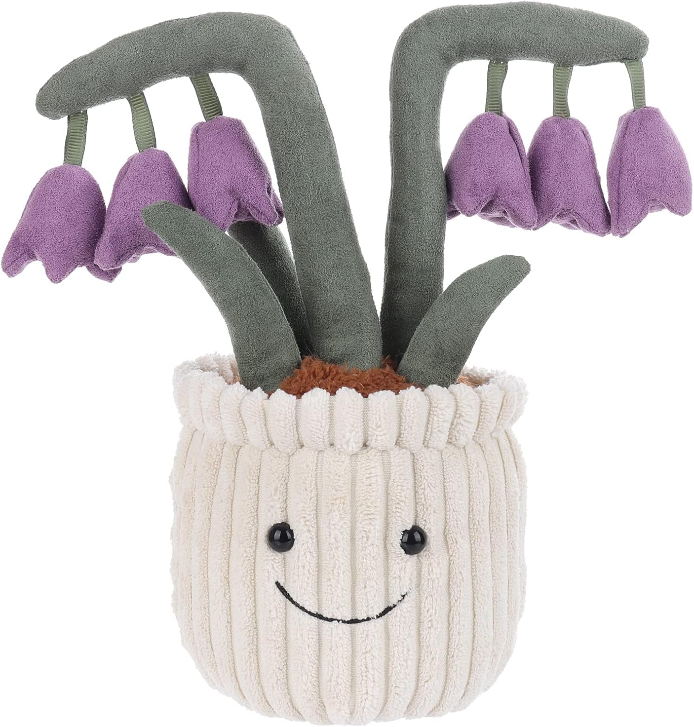 Apricot Lamb Soft Flores Convallariae Plant Plush Toy, Stuffed Purple Flower Pot, Kawaii Plushie for Kids, 9.5"