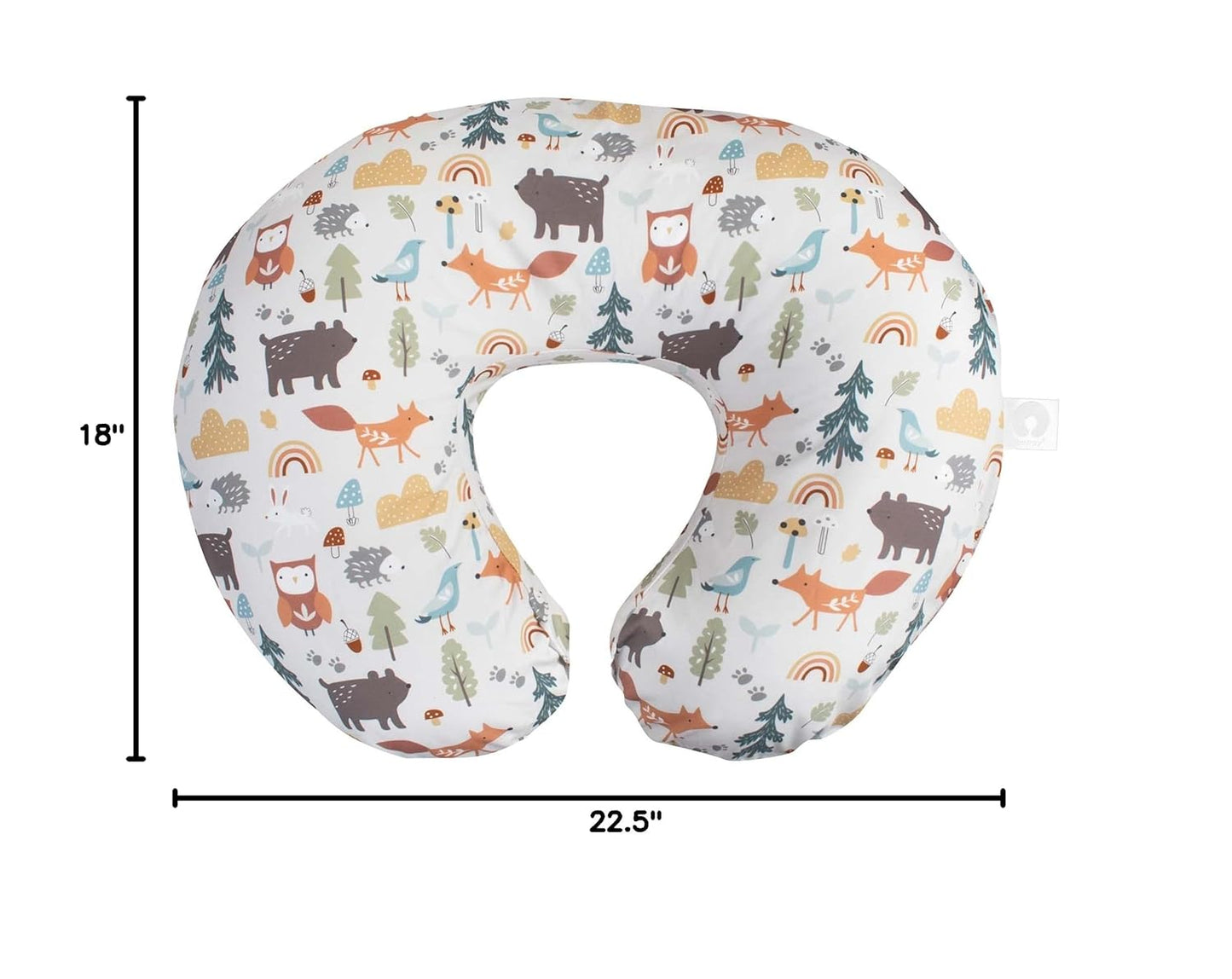 Boppy Nursing Pillow Original Support, Gray Dinosaurs, Ergonomic Nursing Essentials for Bottle and Breastfeeding, Firm Fiber Fill, with Removable Nursing Pillow Cover, Machine Washable