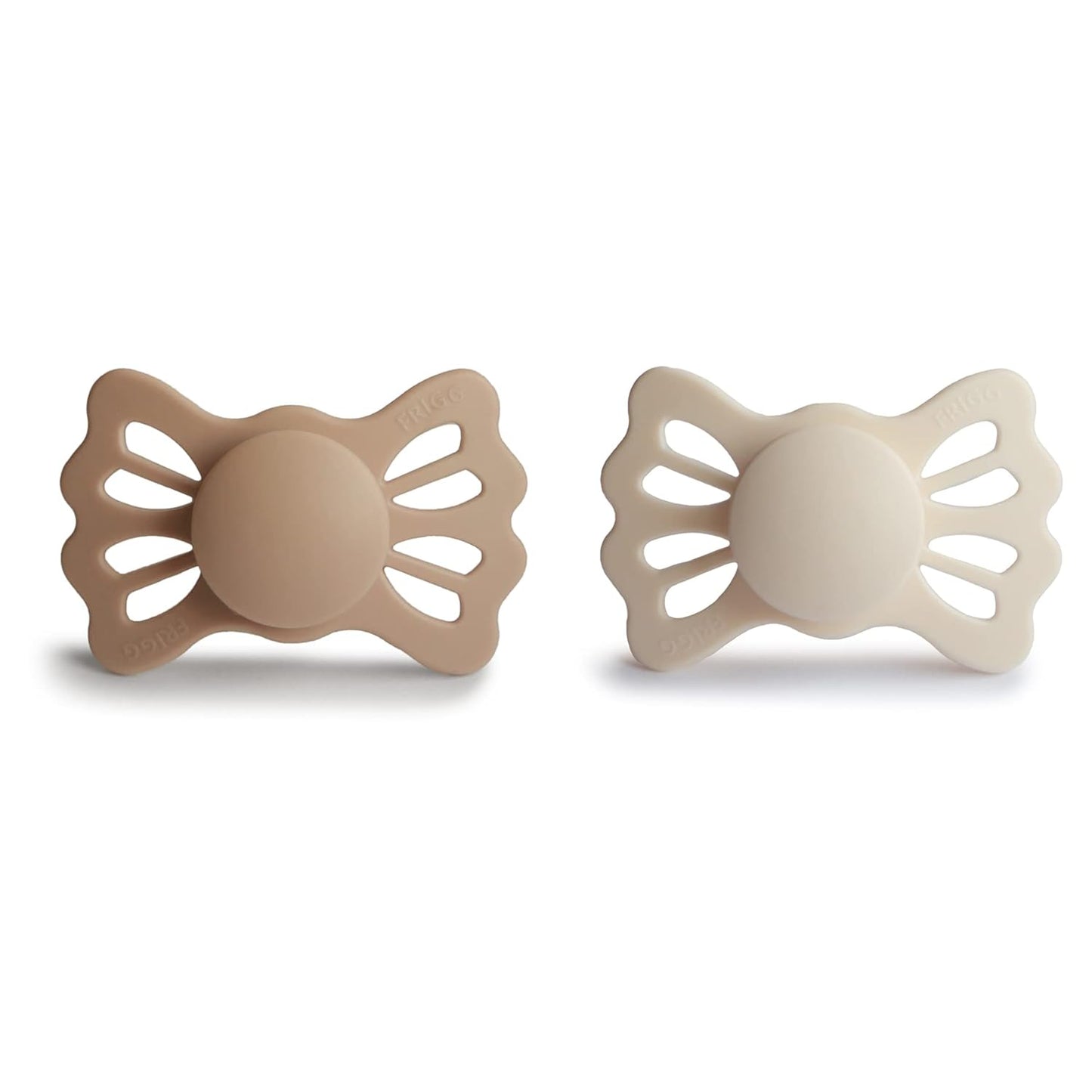 FRIGG Lucky Symmetrical Silkysoft Silicone Baby Pacifier | Made in Denmark | Bpa-Free (Silky Satin/Cream, 6-18 Months)