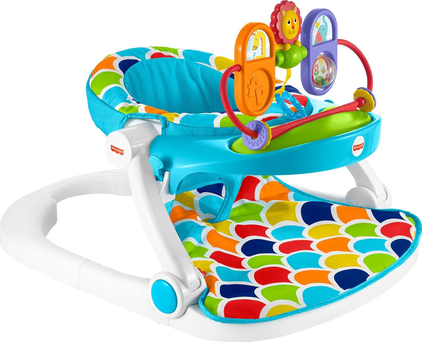 Fisher-Price Portable Baby Chair, Deluxe Sit-Me-Up Floor Seat with Removable Toys and Snack Tray, Happy Hills