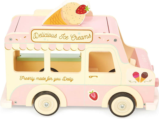 Le Toy Van - Wooden Doll House Dolly Ice Cream Van Play Set for Dolls Houses | Daisylane Dolls House Furniture Sets - Suitable for Ages 3+