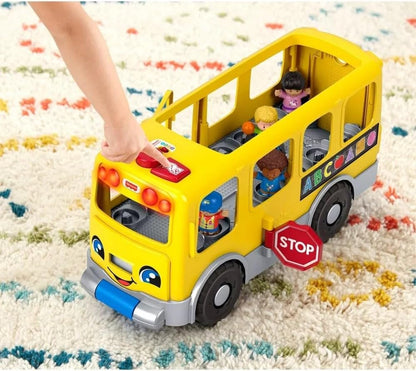 Fisher-Price Little People Toddler Learning Toy, Big Yellow Bus Musical Pull-Along Vehicle for Pretend Play Kids Ages 1+ Years