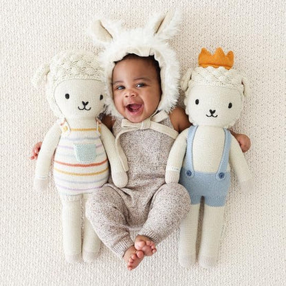 Cuddle + Kind Avery the Lamb Little 13" Hand-Knit Doll – 1 Doll = 10 Meals, Fair Trade, Heirloom Quality, Handcrafted in Peru, 100% Cotton Yarn