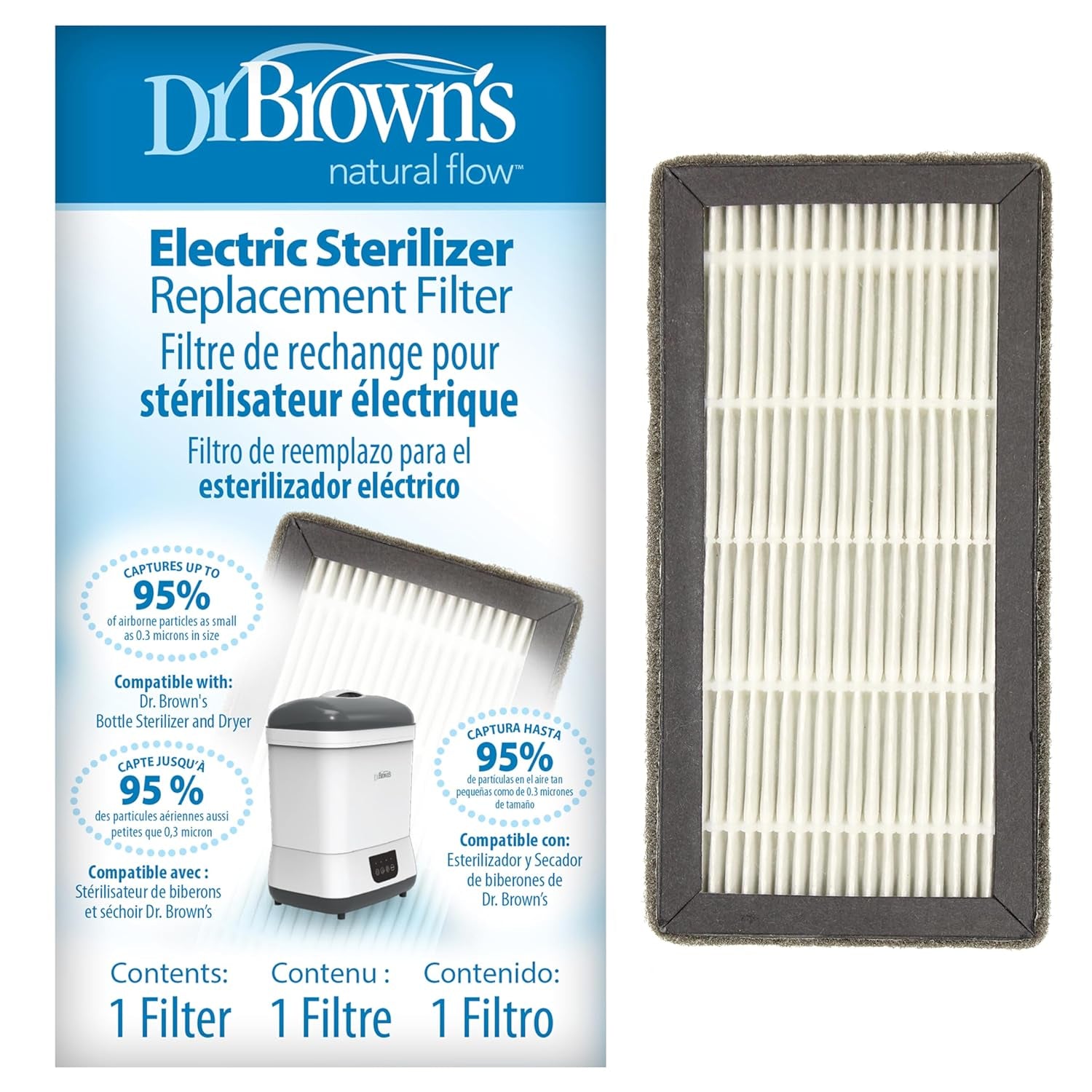 Dr. Brown'S Replacement HEPA Air Filter for Sterilizer and Dryer for Baby Bottles and Pacifiers