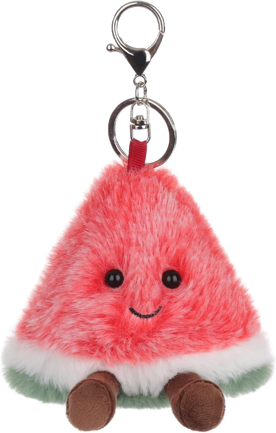 Apricot Lamb Watermelon Cute Keychain, Soft Stuffed Plush Keychain Toys for Kids’ Backpack, Purse, 3.5Inches