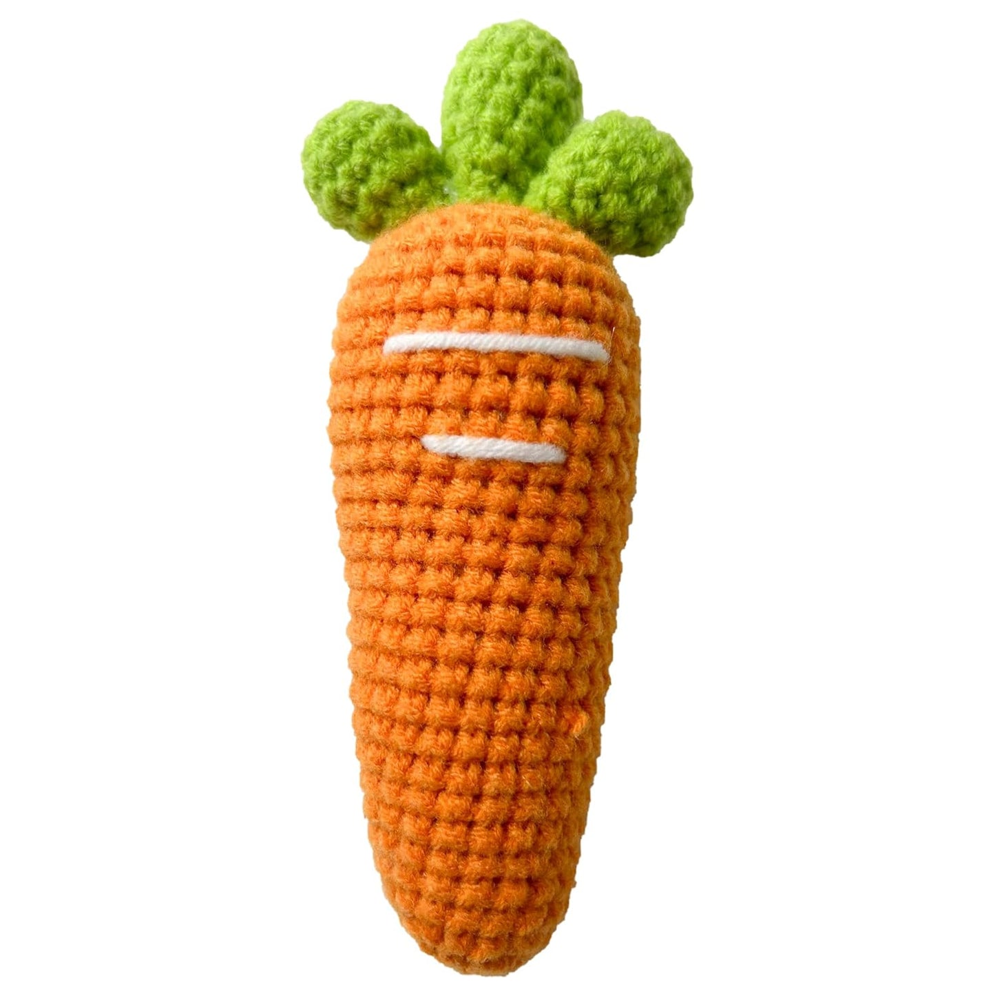 Chippi & Co Crochet Baby Rattle, Crochet Baby Toys, Stuffed Baby Doll, Organic Wooden Newborn Toys, Knitted Stuffed Animals for Babies Boy, Girl, Montessori Toys, Mom to Be Gifts (Carrot)