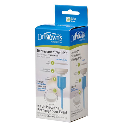 Dr. Brown'S Options+ Vent Replacement Kit for Wide-Neck Baby Bottles - 8Oz