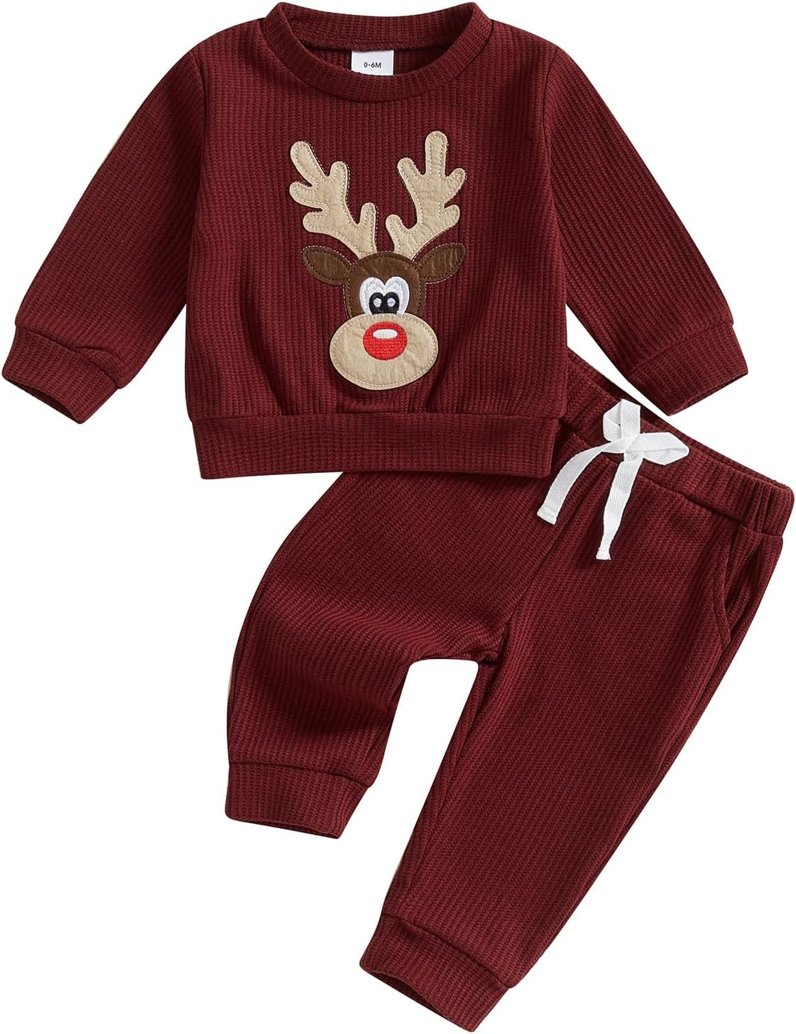 Toddler Baby Boy Girl Christmas Outfits Truck Tree Print Long Sleeve Sweatshirts Pants Fall Infant 2Pcs Clothes