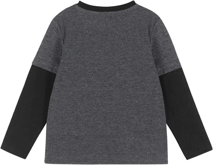 Andy & Evan Boys' Long Sleeve Two-Fer Tee Shirt