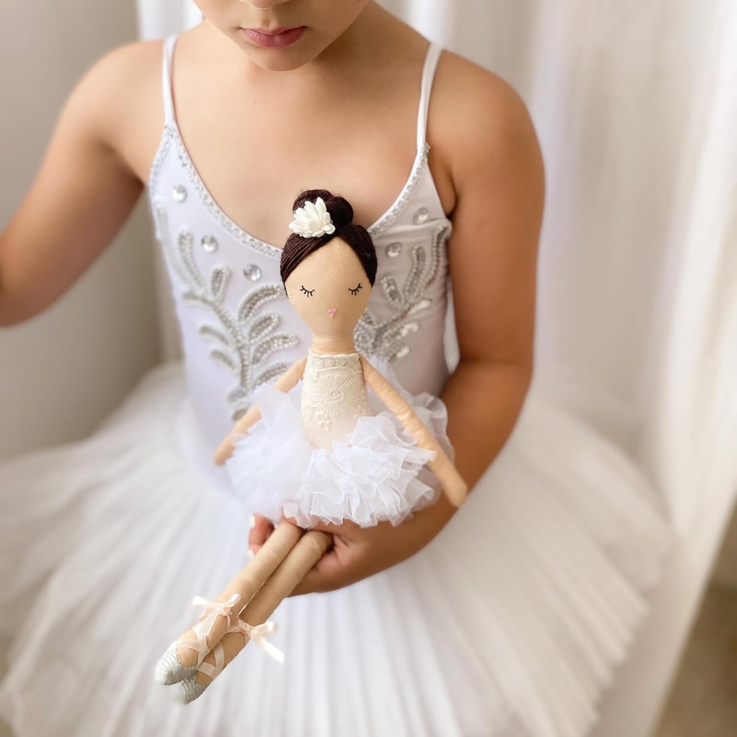 MON AMI Katrina the Ballerina Stuffed Doll - 15”, Plush Ballerina Doll for Girls, Use as Toy or Room Decor for Kids of All Ages, Great Gift for Christmas