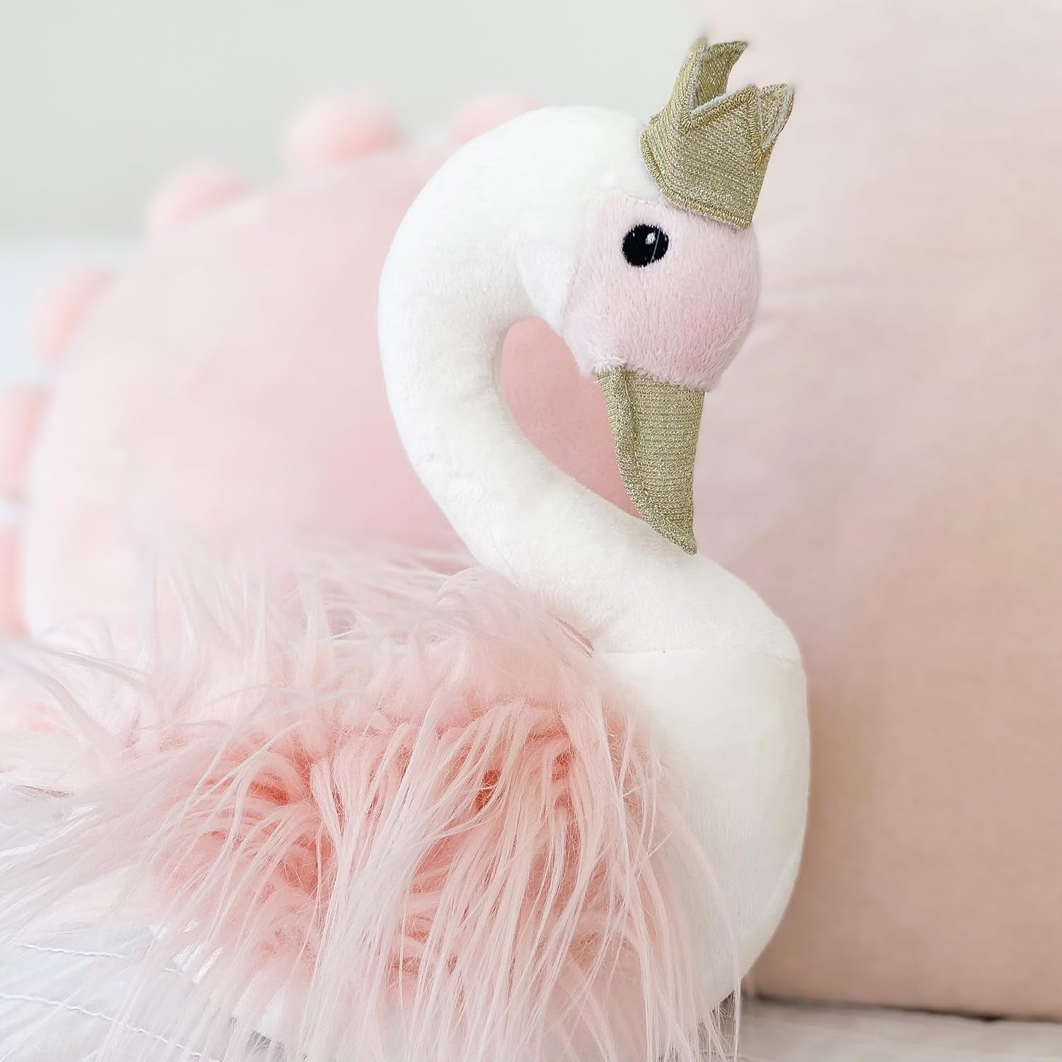 MON AMI Sissi Princess White Swan Stuffed Animal – 12”, Soft Lux Fur Wings, Fun Adorable Soft Plush Toy Gift for Kids of All Ages, Home Decor