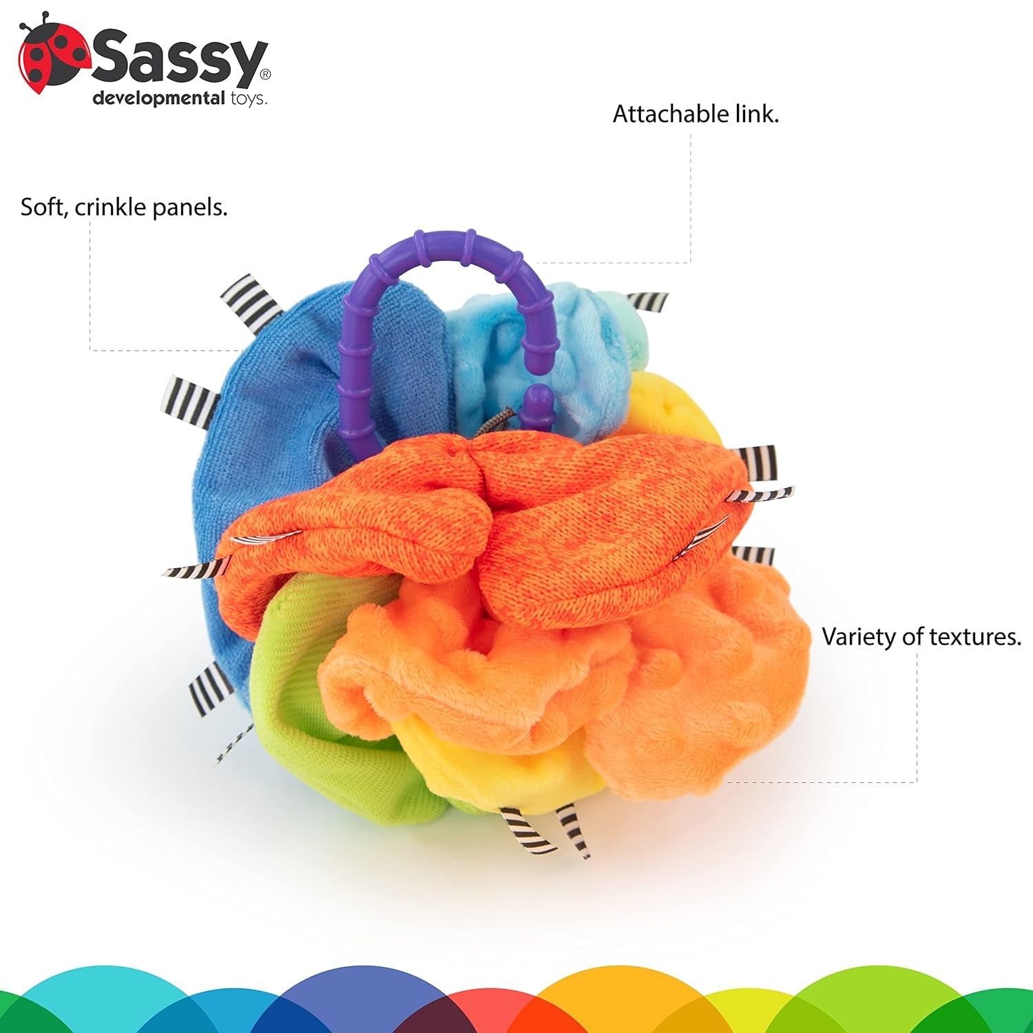 Sassy Crinkle Ball, Sensory Toy, 3+ Months