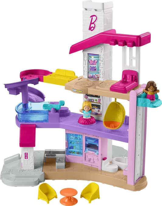 Fisher-Price Little People Barbie Toddler Toy Little Dreamhouse Playset with Music Lights & Figures for Pretend Play Kids Ages 18+ Months​