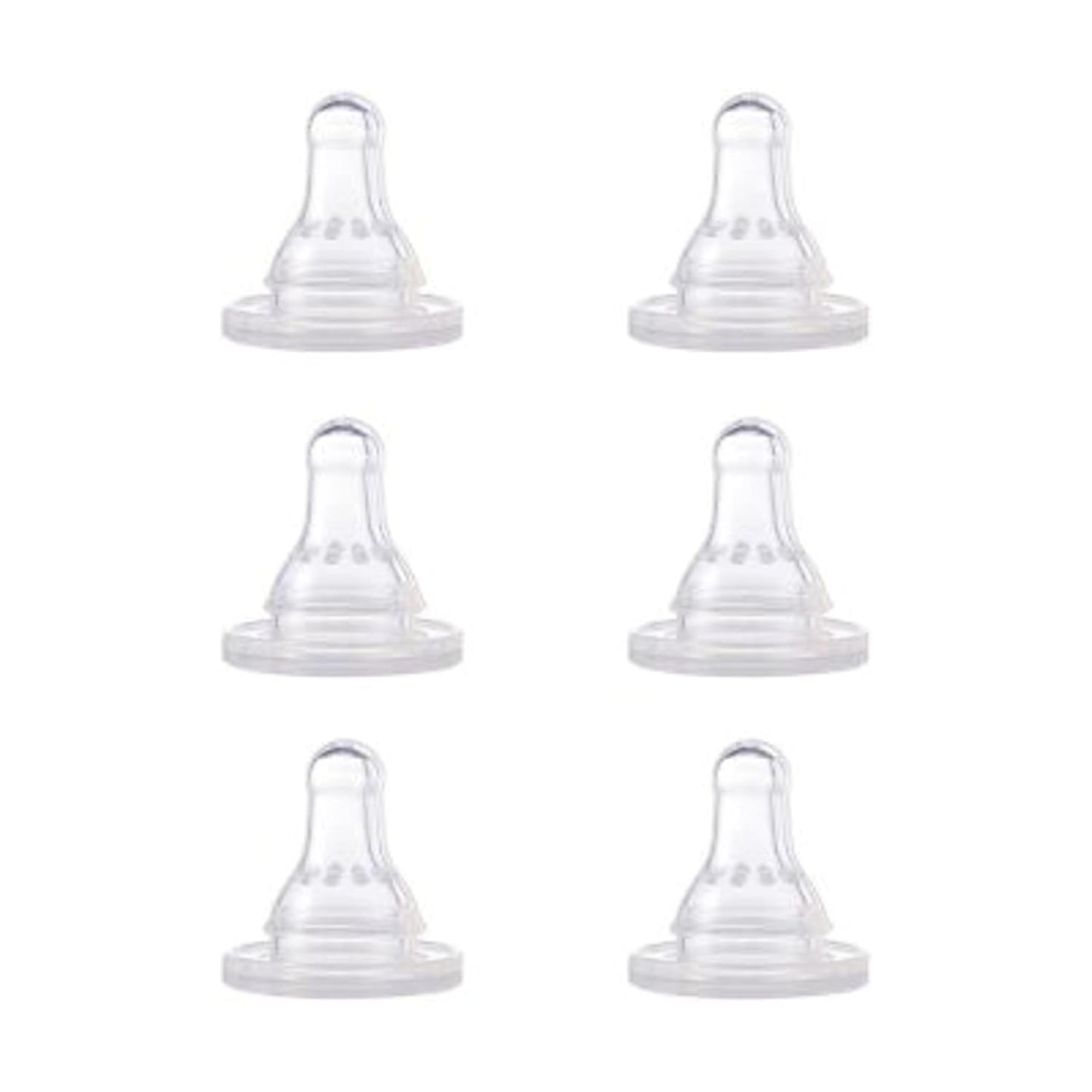 NUK First Essentials Silicone Baby Bottle Nipples, Slow Flow, 6 Pack