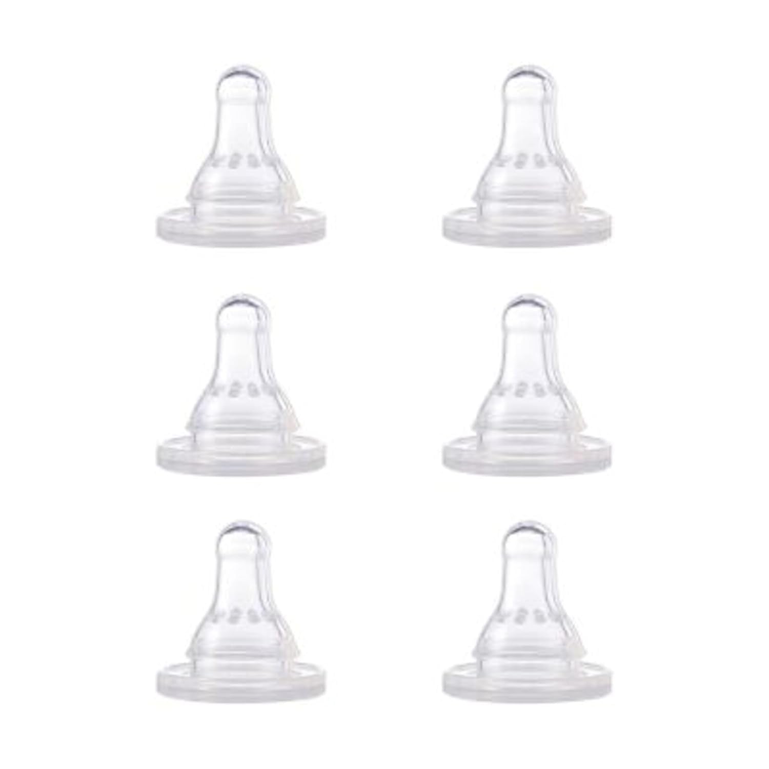 NUK First Essentials Silicone Baby Bottle Nipples, Slow Flow, 6 Pack