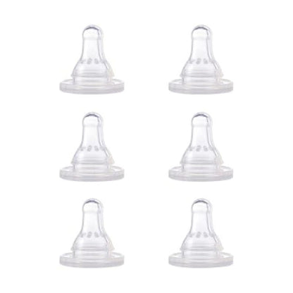 NUK First Essentials Silicone Baby Bottle Nipples, Slow Flow, 6 Pack