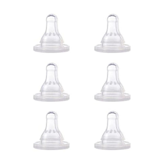 NUK First Essentials Silicone Baby Bottle Nipples, Slow Flow, 6 Pack