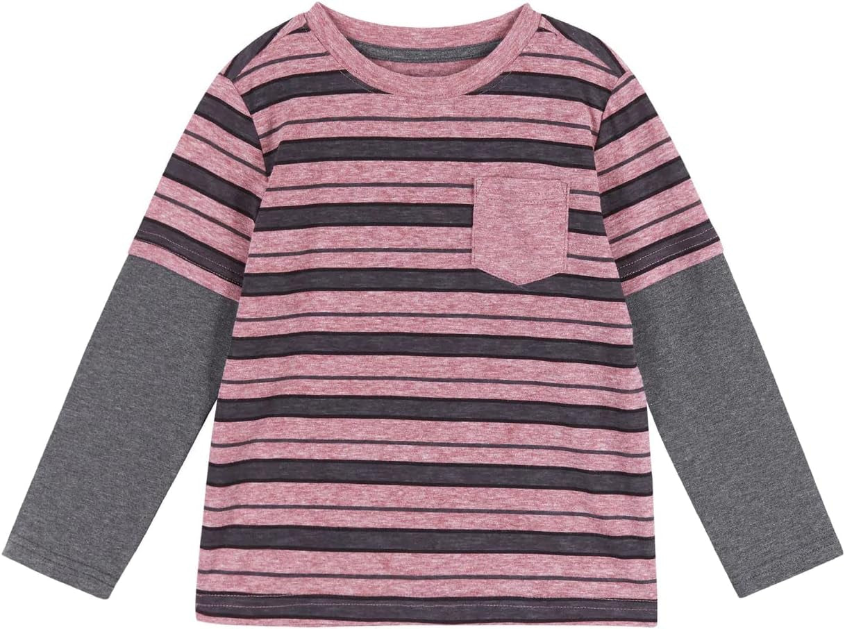 Andy & Evan Boys' Long Sleeve Two-Fer Tee Shirt