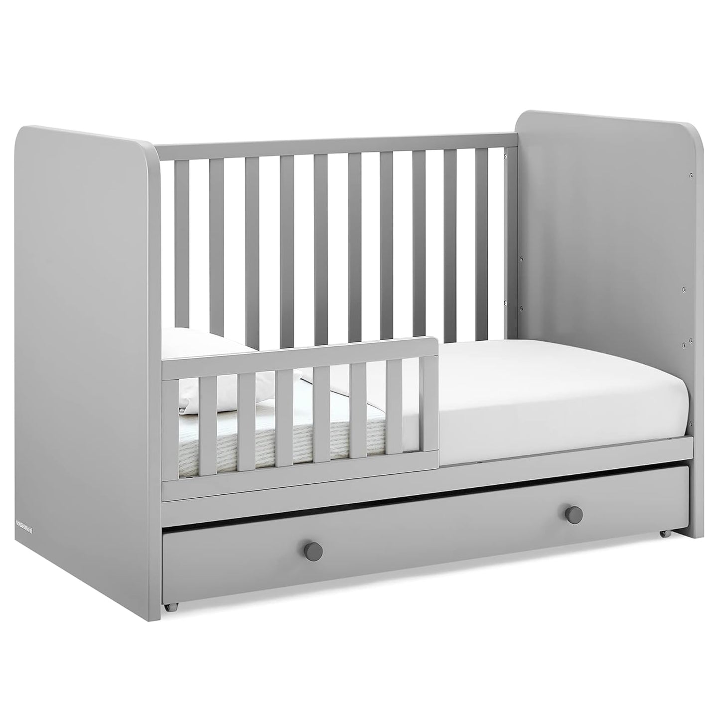 GAP Babygap Graham 4-In-1 Convertible Crib with Storage Drawer - Greenguard Gold Certified, Grey/Dark Grey