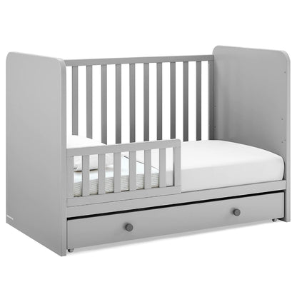 GAP Babygap Graham 4-In-1 Convertible Crib with Storage Drawer - Greenguard Gold Certified, Grey/Dark Grey