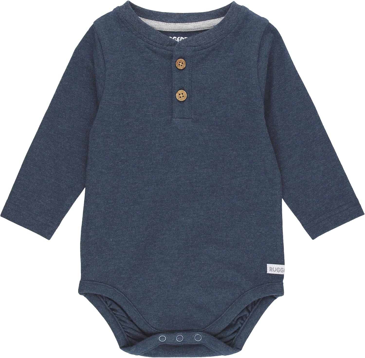 RUGGEDBUTTS® Baby/Toddler Boys Henley Raglan Long Sleeve Baseball Tee Bodysuit Knit One-Piece