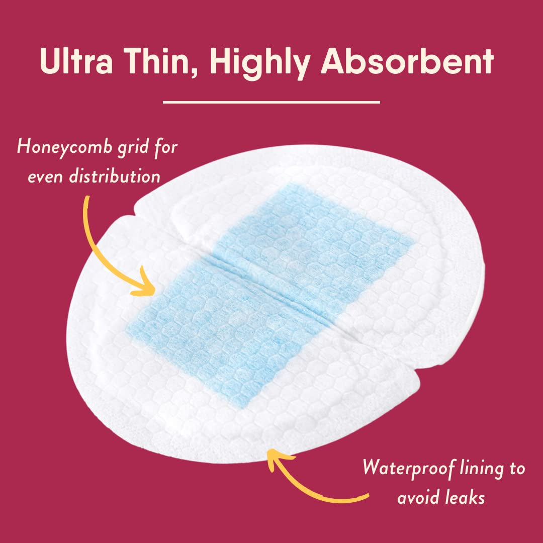 Naturebond Disposable Nursing Pads Ultra Thin Breastfeeding Breast Pads, Light, Contoured and Highly Absorbent. Highest Absorbency/Thinness Ratio 1Mm (120 Pads)