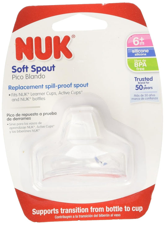 NUK Replacement Silicone Spout, Clear Pack of 2