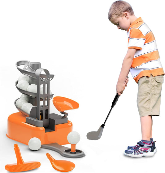 Iplay, Ilearn Kids Golf Toys Set, Boys Outdoor Sport Toy Age 3-5, Toddler outside Golf Ball Game W/Left & Right Club Head, Child Yard Play, Birthday Gifts for 4 6 7 8 Year Olds Girls