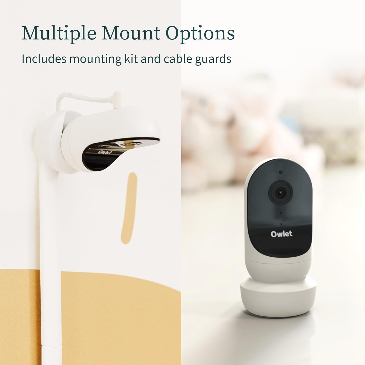 Owlet Cam 2 - Smart Baby Monitor Camera - Stream Secure HD Video and Audio with Night Vision, 4X Zoom, Wide Angle View and Sound, Motion and Cry Notifications - Dusty Rose