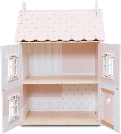 Le Toy Van – Rose Heart Wooden Doll House | Girls & Boys 3 Storey Wooden Dolls House Play Set - Suitable for Ages 3+