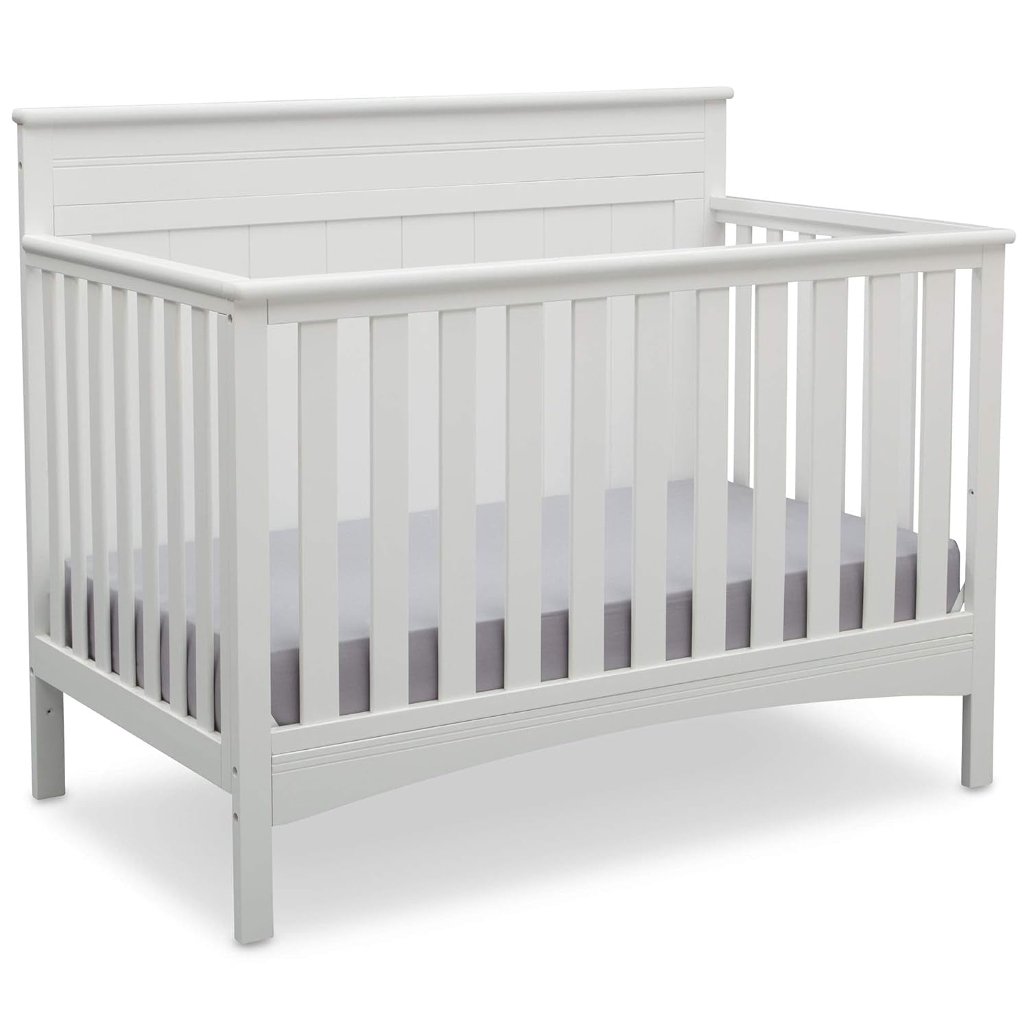 Delta Children Fancy 4-In-1 Convertible Baby Crib - Greenguard Gold Certified, Bianca White