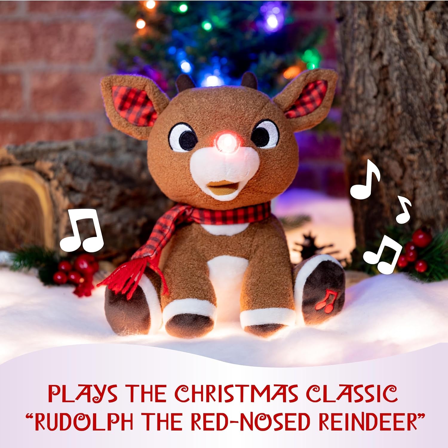 Rudolph the Red - Nosed Reindeer - Stuffed Animal Plush Toy with Music & Lights