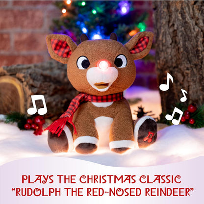 Rudolph the Red - Nosed Reindeer - Stuffed Animal Plush Toy with Music & Lights